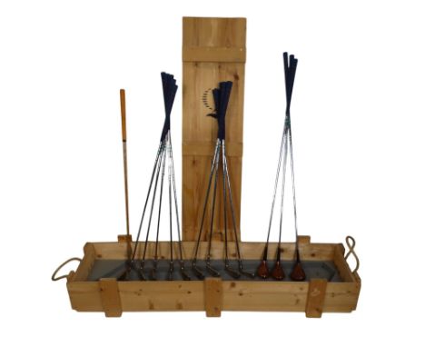 A set of Sandhill Swilken of St. Andrews Queen Elizabeth II limited edition golf clubs - circa 1989, three woods, nine irons,