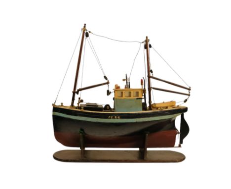 A scratch built model of the fishing trawler Hilda May - FL99, polychrome painted, 51cm long.