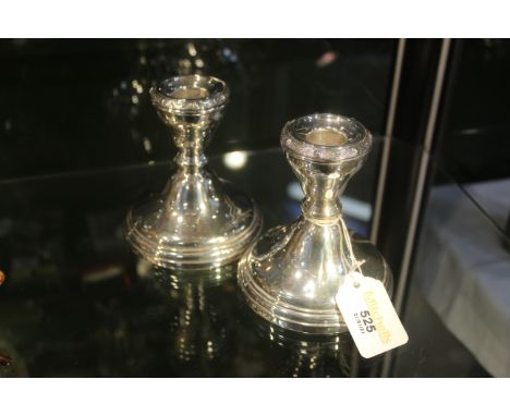 Pair of Birmingham silver candlesticks, height 11 cm