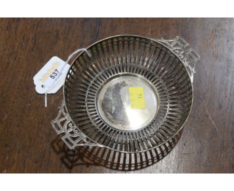 Birmingham silver pierced dish, 13 cm diameter, weight +/- 96 grams