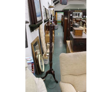 Early 20th century mahogany standard lamp, height 170 cm