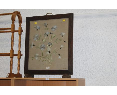 Oak needlework firescreen