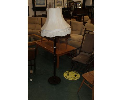 Modern standard lamp with cream shade and barley twist column