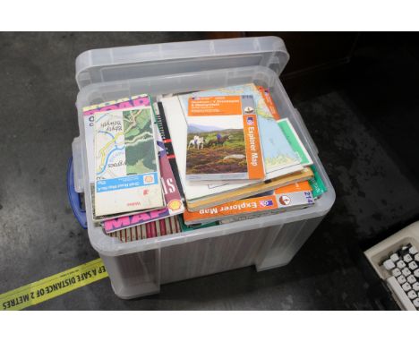 Tub of ordnance Survey maps