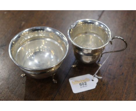 Chester silver sugar basin and jug, gross weight 83 grams