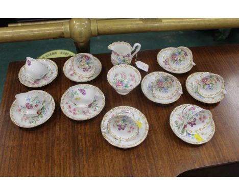 Royal Albert Nosegay pattern part tea set, 9 cups and saucers, jug and bowl