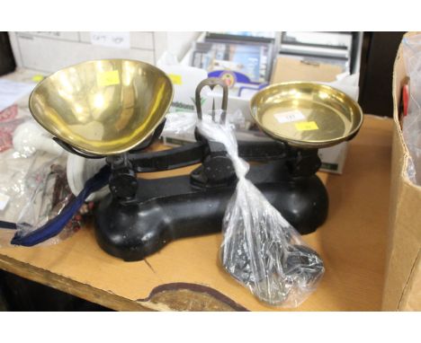 Vintage style kitchen scales and weights