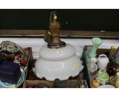 Rise and fall ceiling light fitting, shade diameter 39 cm