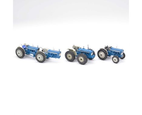 Three man built/modified die-cast model tractors, three including Ford Doe130; Ford Super Major tracor; County type tractor, 
