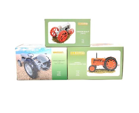 Universal Hobbies farm model tractors, three 1:16 scale including Fordson model F (1917); Massey Ferguson TE20 'The Little Gr