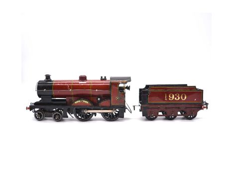 Bassett-Lowke O gauge model railway clock-work locomotive and tender, 4-4-0 'Duke of York', no.1930. 