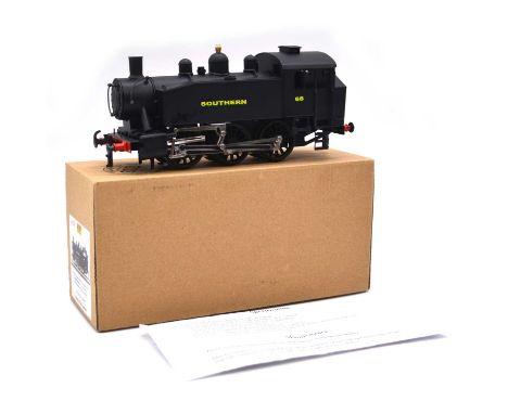 ETS O gauge model railway electric locomotive, USA Southern 0-6-0, no.68, black body, boxed with booklet.