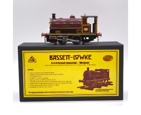 Bassett-Lowke O gauge model railway electric locomotive, 0-4-0 Peckett Industrial 'Wenman', ref BL99053, boxed.