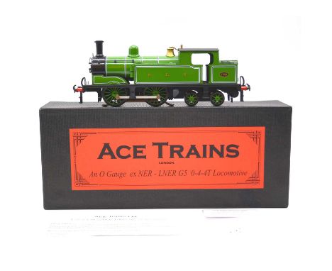 Ace Trains O gauge model railway locomotive, NER 0-4-4T, no.1759, green body, 3-rail/2-rail, boxed with booklet and lamps.