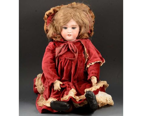 Simon and Halbig, Germany bisque head doll, head size 10, with sleeping eyes, open mouth, composition body, 60cm length.Condi
