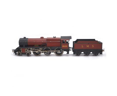 Bassett-Lowke O gauge model railway locomotive and tender, LMS 4-6-0 'Royal Scot', no.6100, 3-rail, restored.Condition report