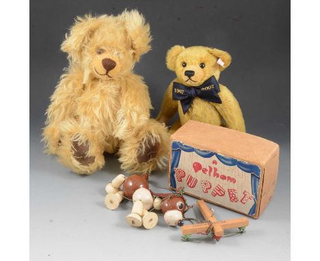 Steiff Centenary bear 1907-2007; Pelham Puppet Wuff, boxed; and another jointed teddy bear.Qty: 3Condition report:The two bea