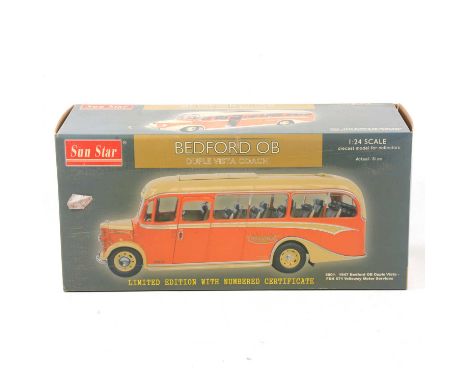 Sun Star model Bedford OB Duple Vista coach, 1;24 scale, boxed.