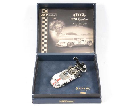 FLY Car Model 1:43 scale Lola T70 Spyder, Laguna Seca 1967, Peter Revson, no.62, limited edition no.1097, boxed.