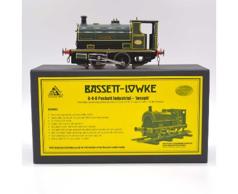 Bassett-Lowke O gauge model railway electric locomotive, 0-4-0 Peckett Industrial 'Joseph', ref BL99063, boxed.