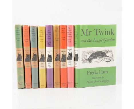 Freda Hurt, nine Mr Twink books illustrated by Nina Scott Langley, including Finds a Family, 1st 1961; Takes Charge, 1st 1954