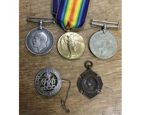 British medals of WW1 1914-1918 War Medal &amp; Victory Medal to L-11193 GNR W. Marshall R.A with 1939-45 war medal, King and