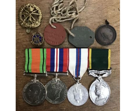 British Medal Group of WW2 Defence medal &amp; 1939-1945 war medal, Silver Jubilee Medal (Rare) and Territorial Efficient Ser