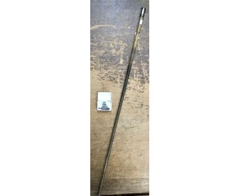 A horn swagger stick with Silver top engraved R.K.W XVII Foot (approx 70cm), with a silver and enamel sweetheart brooch set w