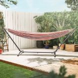 Ibiza 2 Person Orange Hammock with Stand-ER32
