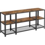 VASAGLE TV Stand for 65 Inches TVs, Industrial Entertainment Unit, Vintage TV Console with Open