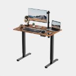 Black Standing Desk with Walnut Desktop 100x60cm-ER32
