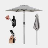 Grey 2m Steel Garden Parasol-ER32