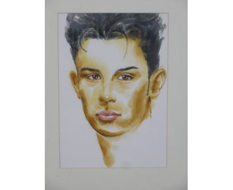 Myles Antony (contemporary), Portrait of a Young Man, watercolour, signed and dated '95. H.54 W.43cm 