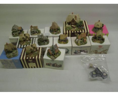 Thirteen Lilliput Lane Collectors Club Cottages, 'The Chocolate Factory' No L2586, Sugar Mouse No L2932, Afternoon Tea No L29