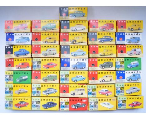 Thirty Six 1/43 scale diecast model cars from Vanguards, mint contents, boxes vary from very good to mint, incl. Triumph, Aus