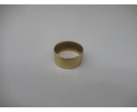 9ct yellow gold plain band ring, stamped 375, size X1/2, 7.0g 