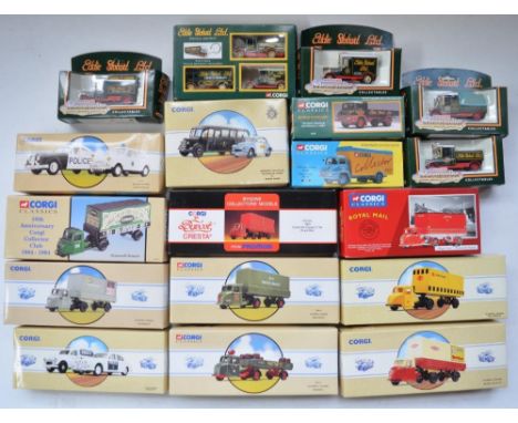 Eighteen Corgi 1/50 scale diecast commercial and Police vehicle models to include Scammell Scarabs, Collector Club Thames Tra