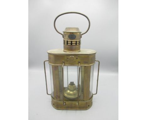 Brass Shepperton Nauticalia lamp, H31cm 