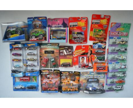 Collection of small scale diecast vehicles, various manufacturers and scales incl. Hotwheels and Hotwheels Pro, Racing Champi