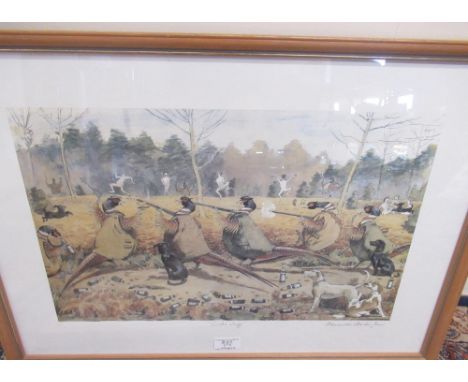 Alexander Charles-Jones (British Contemporary); 'Cocks Only' colour print signed in pencil, Nigel Hemming 'Pointers' colour p