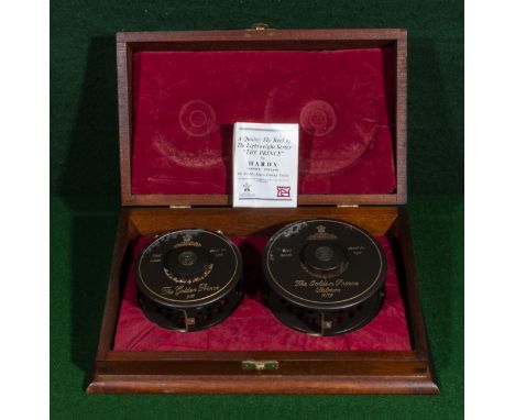 A Hardy boxed first edition set Golden Prince fly reels