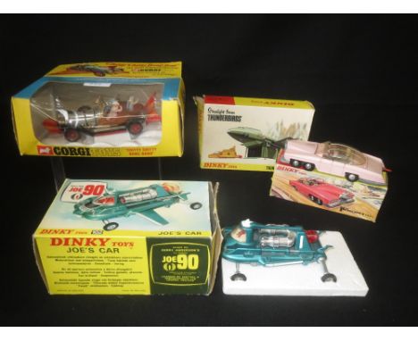 Boxed Corgi Chitty Chitty Bang Bang Automatic Flip out Wings, No 266; Boxed Dinky Lady Penelope's Fab 1 car; Boxed Dinky Thun