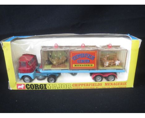 Corgi Major Chipperfields Menagerie scammel handyman, Mk 3 tractor unit and trailer in original box