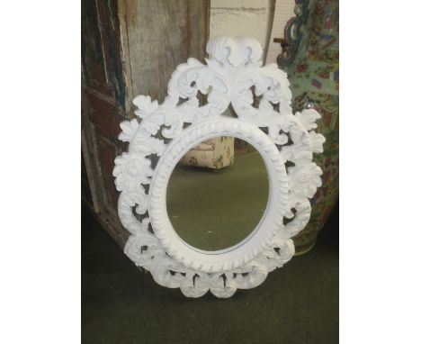 White painted  wall mirror