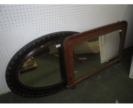 Singer Treadle table, copper warming pan, standard lamp and two mirrors