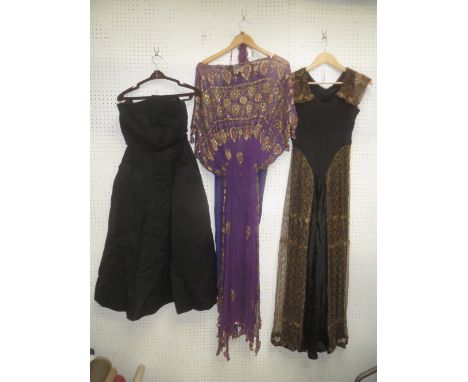3 Vintage evening dresses, 1 by Christian Dior & Carole Lee
