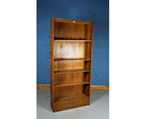 Light oak Veneered open bookcase with four adjustable shelves and compartment to the base, 91.5cm wide