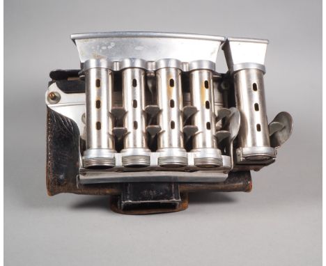 DRGM Schaffnertasche 1930er - Prof. Alfred Krauth Eberbach/Badenmit Lederbörse für Scheine. Unten mit Herstellerprägung, sowi