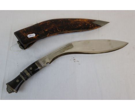 A Horn Handled Kukri Complete With Tools &amp; Sheath.