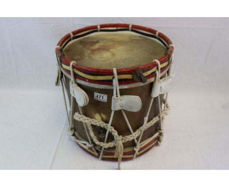 A Vintage Military Brass Shelled, Rope Tensioned, Gut Snared Marching Side Drum With Makers Mark Of Benson &amp; Co Of 198 Eu
